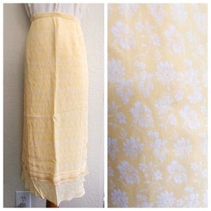 Vintage Yellow Floral Skirt